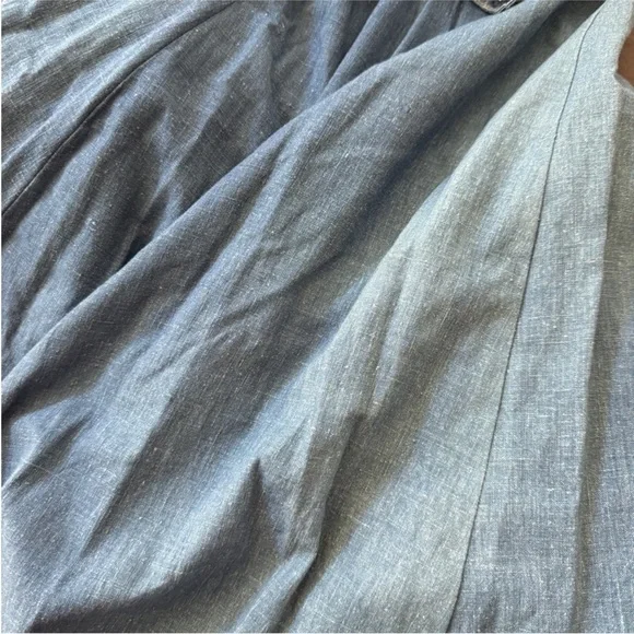 DOUBLE D RANCH Vintage Chambray Denim MaxiDress Duster Silver Concho Studs Sz S - Picture 13 of 13